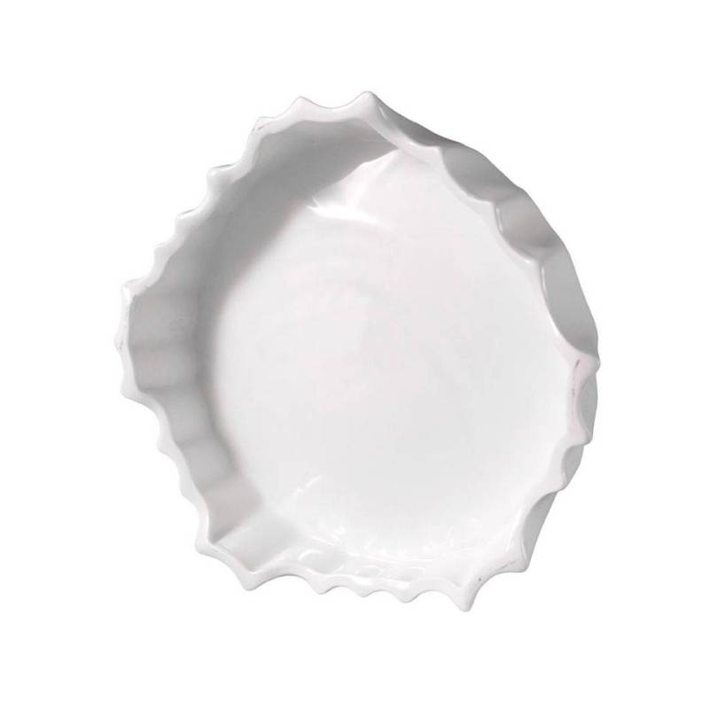 White porcelain pleated round podium riser cm 18