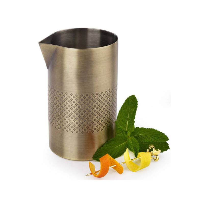 Mixing tin Double Walled in acciaio inox decoro diamond lattice antique gold cl 62,5