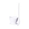 Huevera de polipropileno blanco con cuchara 5x4 cm