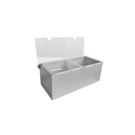 Condiment holder 2 stainless steel and plastic trays