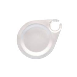 Piatto Party Fortune con foro in melamina bianca cm 21,6