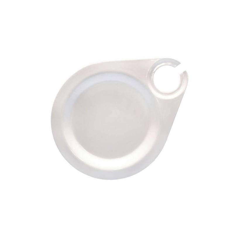 Piatto Party Fortune con foro in melamina bianca cm 21,6