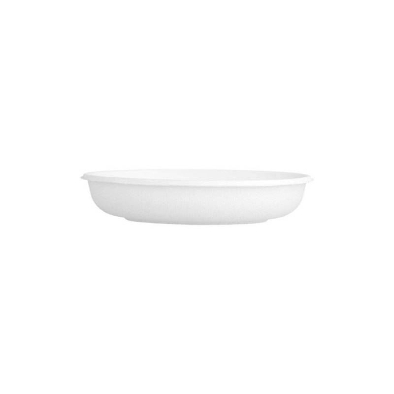 Plat ovale à fond bionique en bagasse cm 20,3x13,5x4