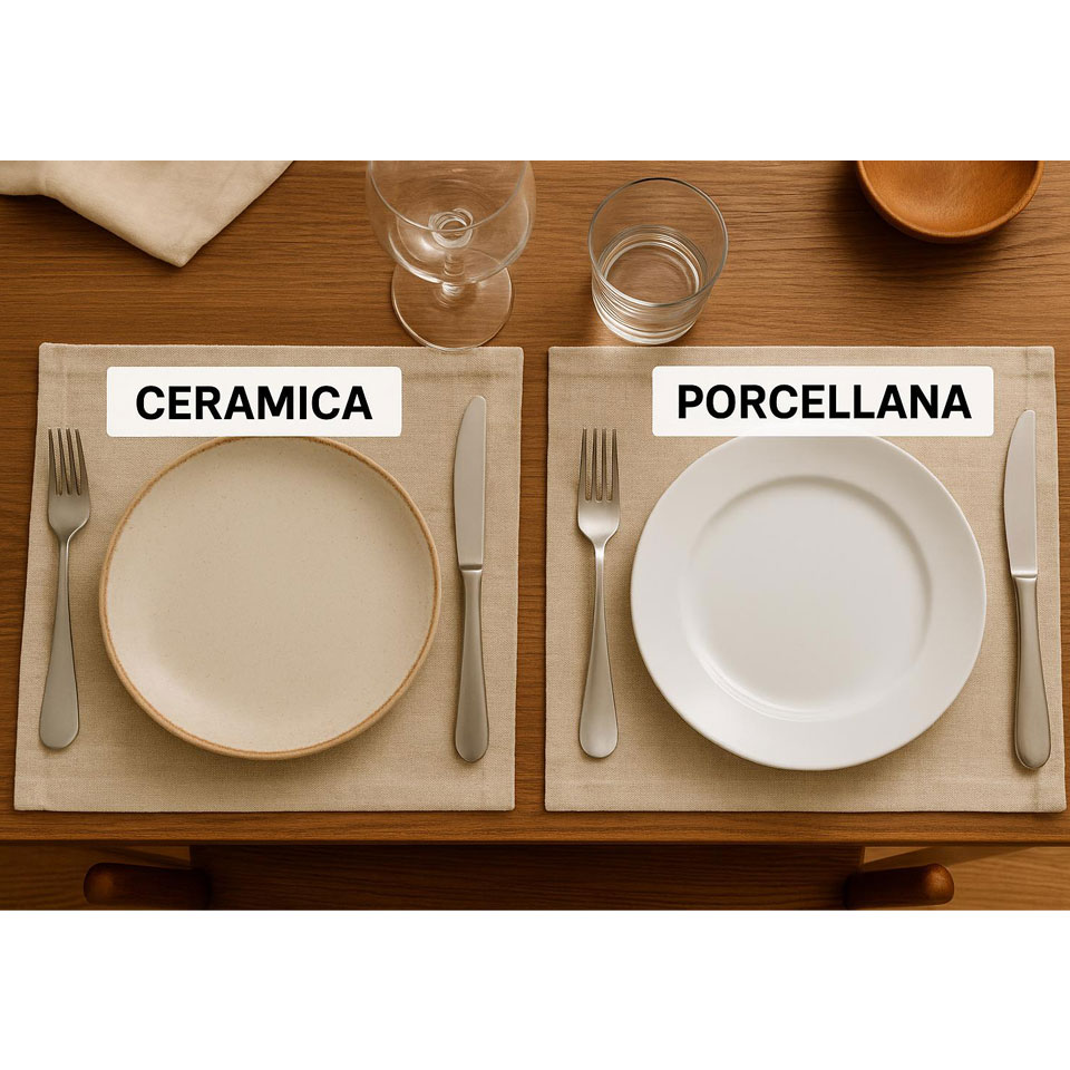 la ceramica è diversa dalla porcellana