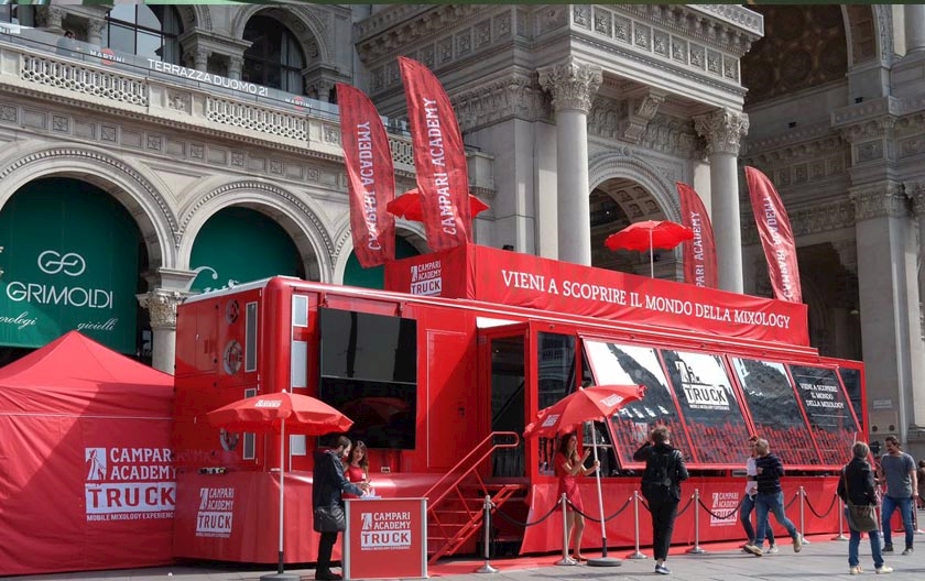 RG jumps aboard the Campari Academy Truck.